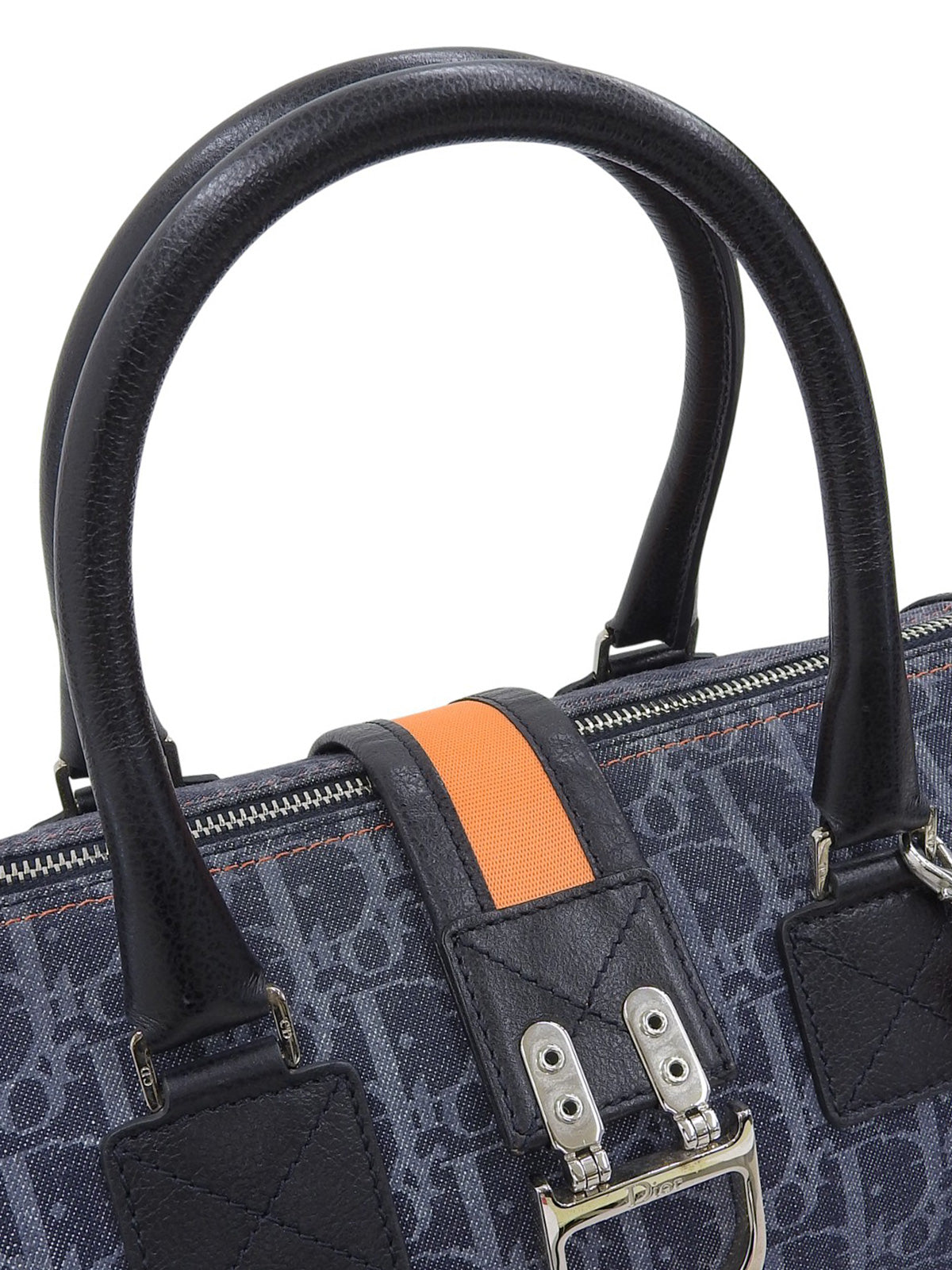 Flight Line Trotter 图案手提包，海军蓝/橙色