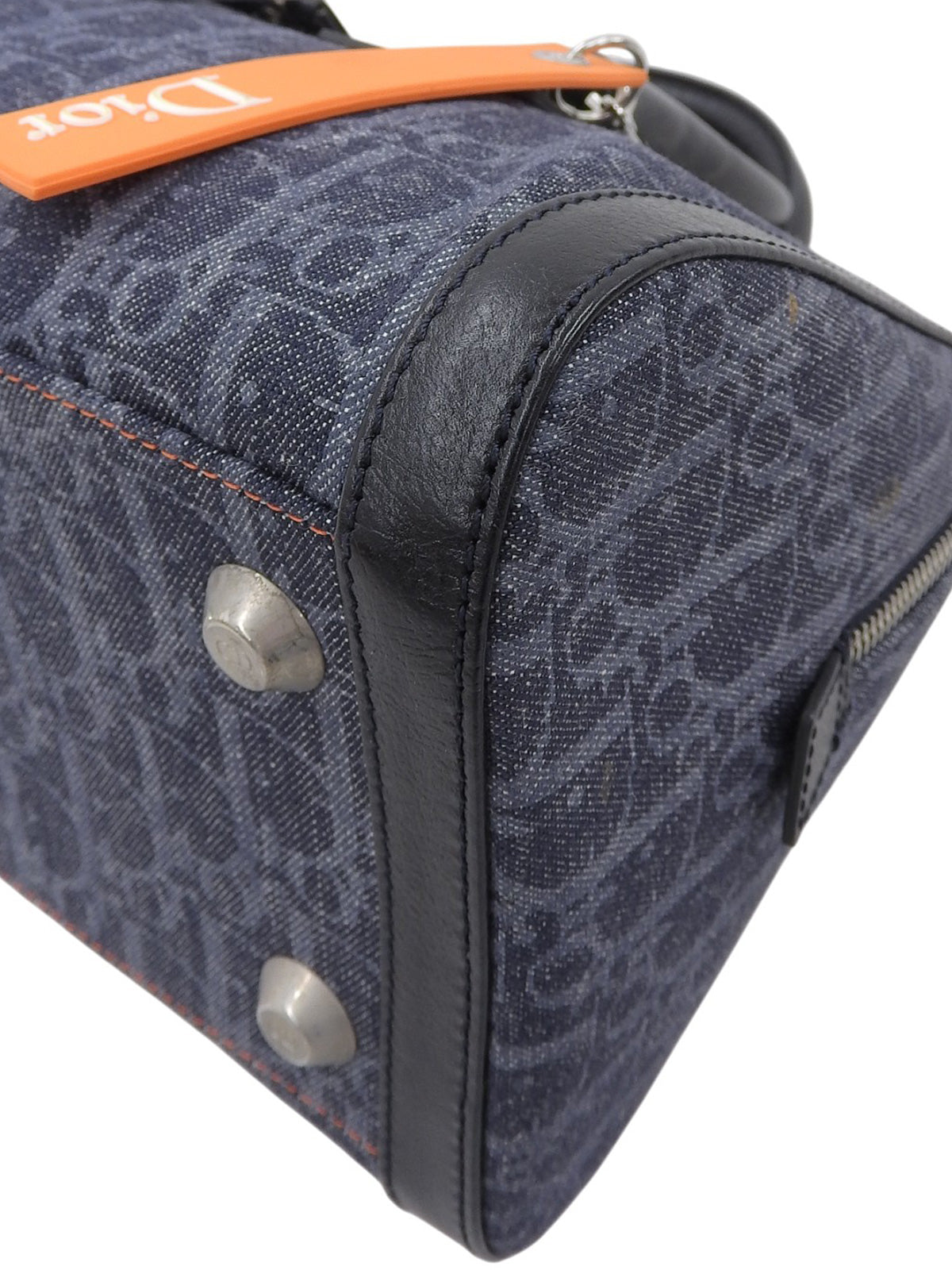 Flight Line Trotter 图案手提包，海军蓝/橙色