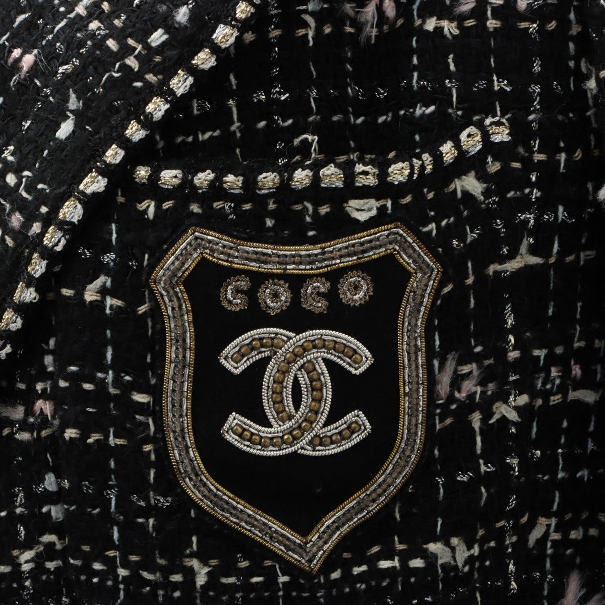 2005 Tweed CC Mark Emblem Patch Jacket #38 Black