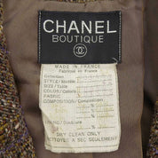 1994 Tweed Check Pattern CC Mark Button Jacket #42 Brown