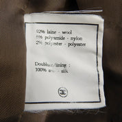 1994 Tweed Check Pattern CC Mark Button Jacket #42 Brown