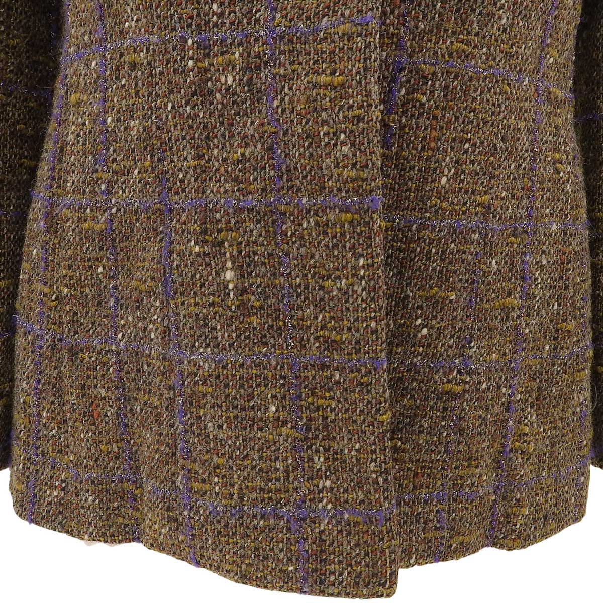 1994 Tweed Check Pattern CC Mark Button Jacket #42 Brown