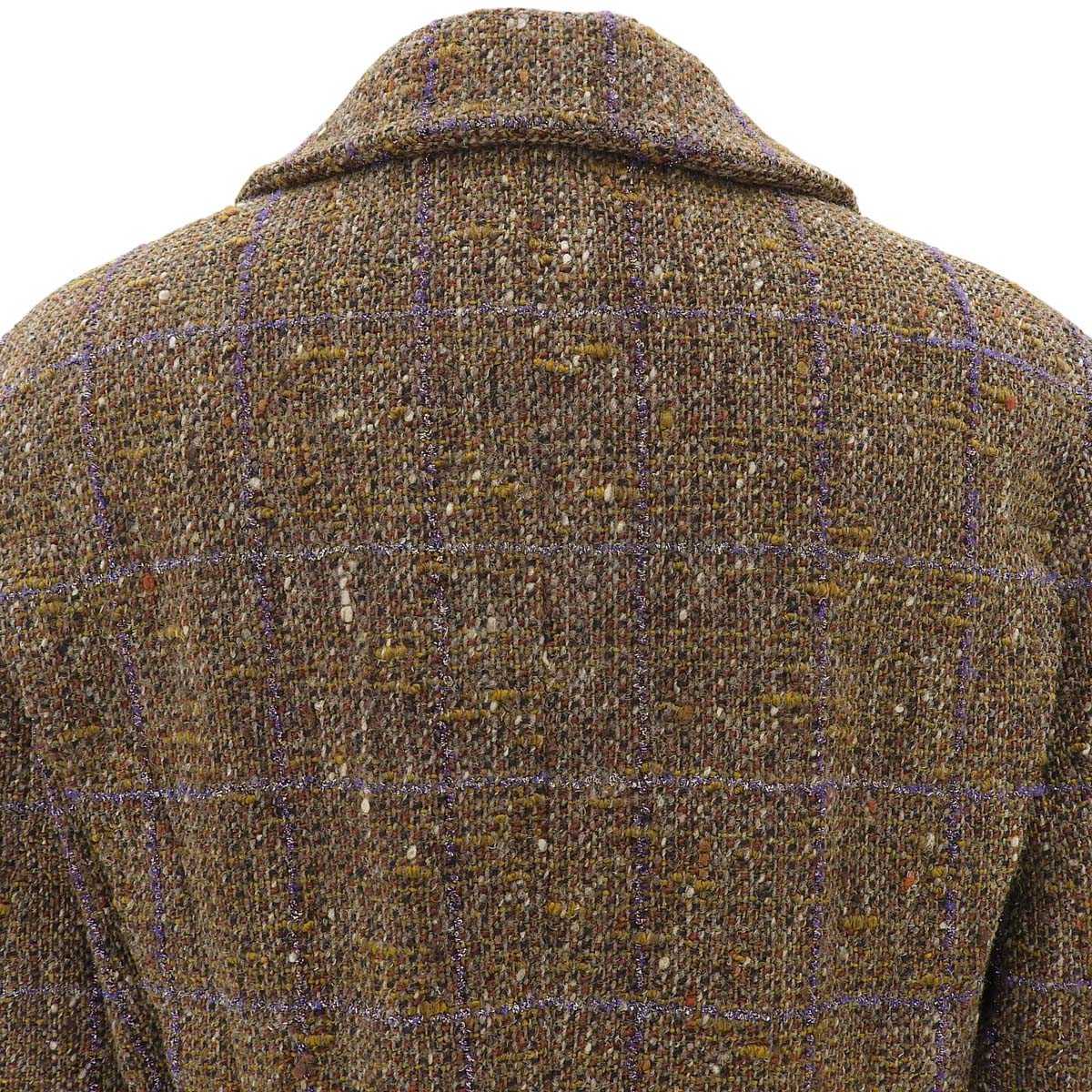 1994 Tweed Check Pattern CC Mark Button Jacket #42 Brown