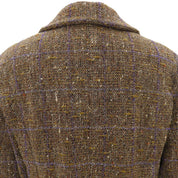 1994 Tweed Check Pattern CC Mark Button Jacket #42 Brown