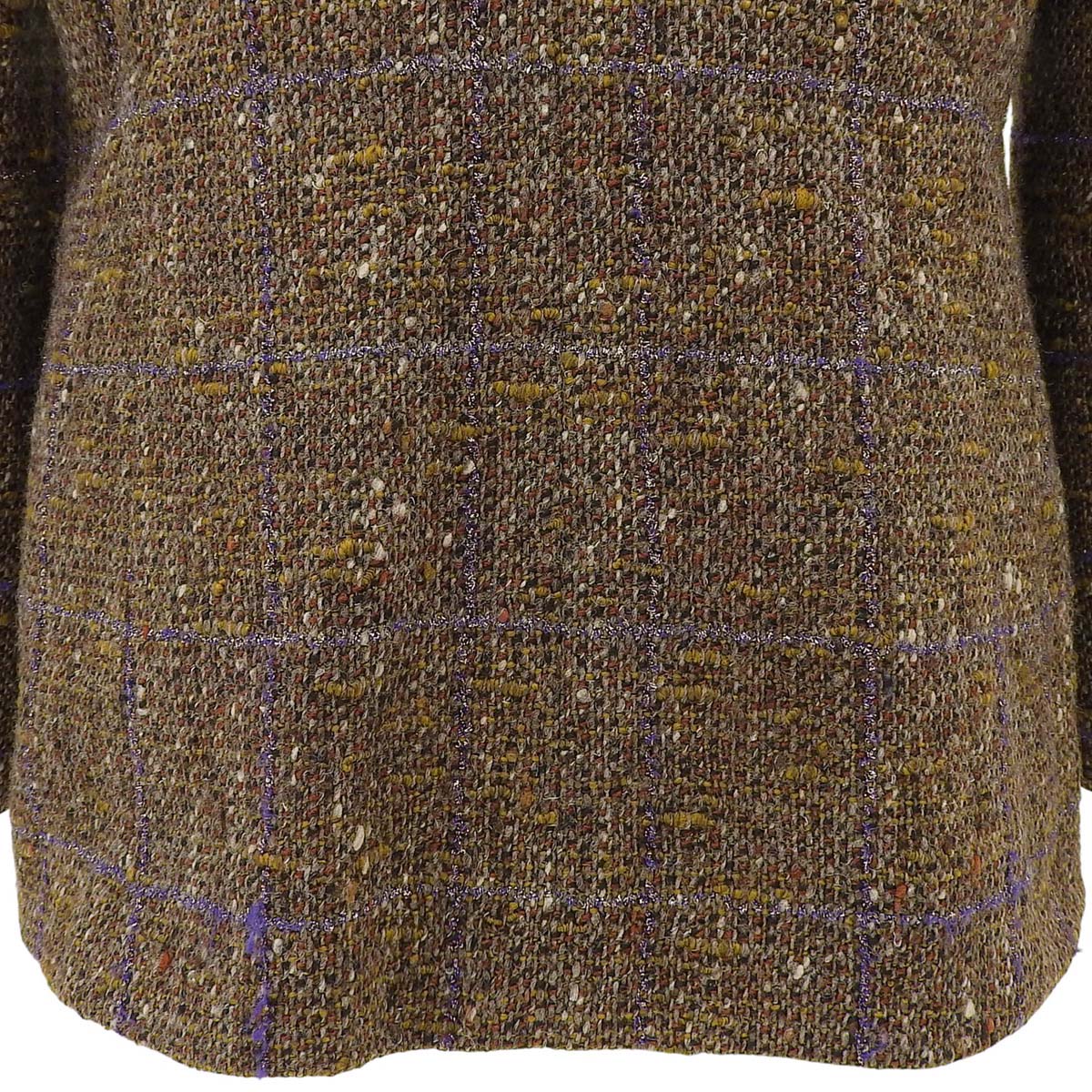1994 Tweed Check Pattern CC Mark Button Jacket #42 Brown