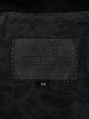 Punched Sheep Leather Jacket in Black