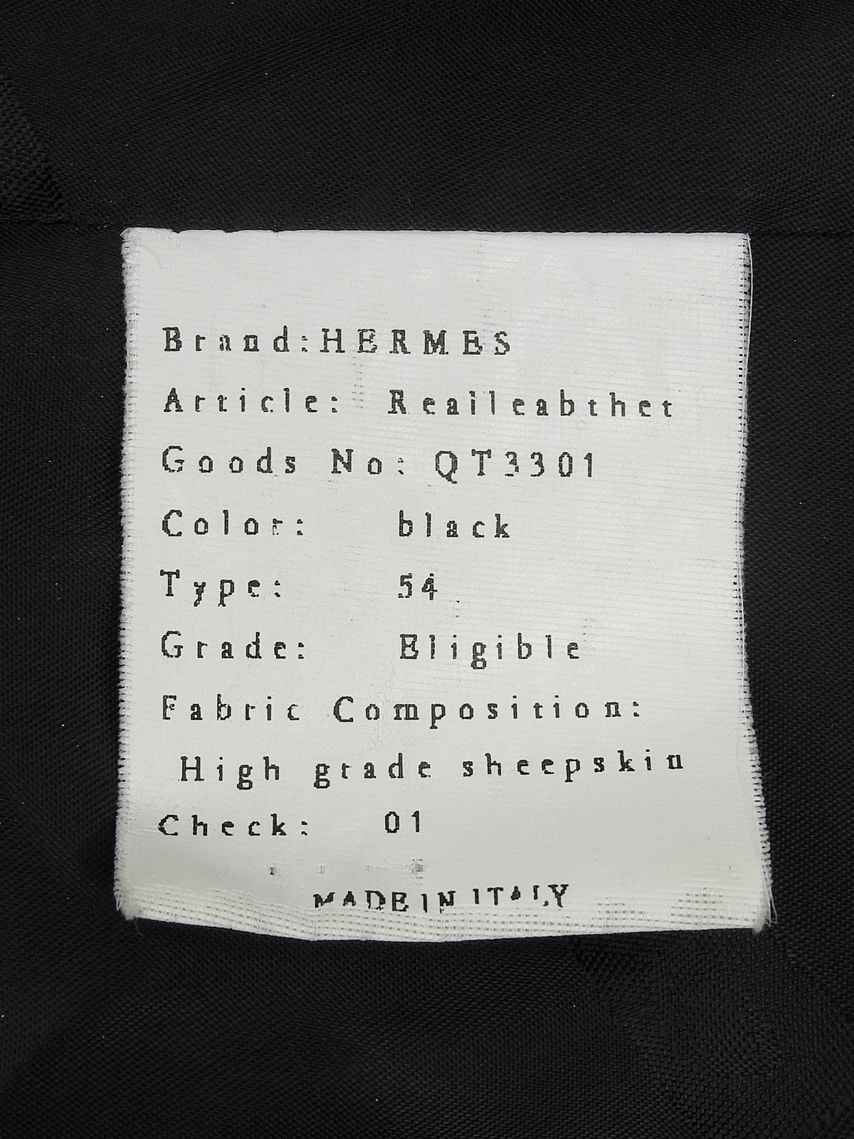 Punched Sheep Leather Jacket in Black