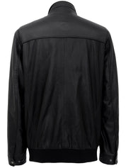 Punched Sheep Leather Jacket in Black