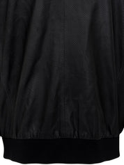 Punched Sheep Leather Jacket in Black