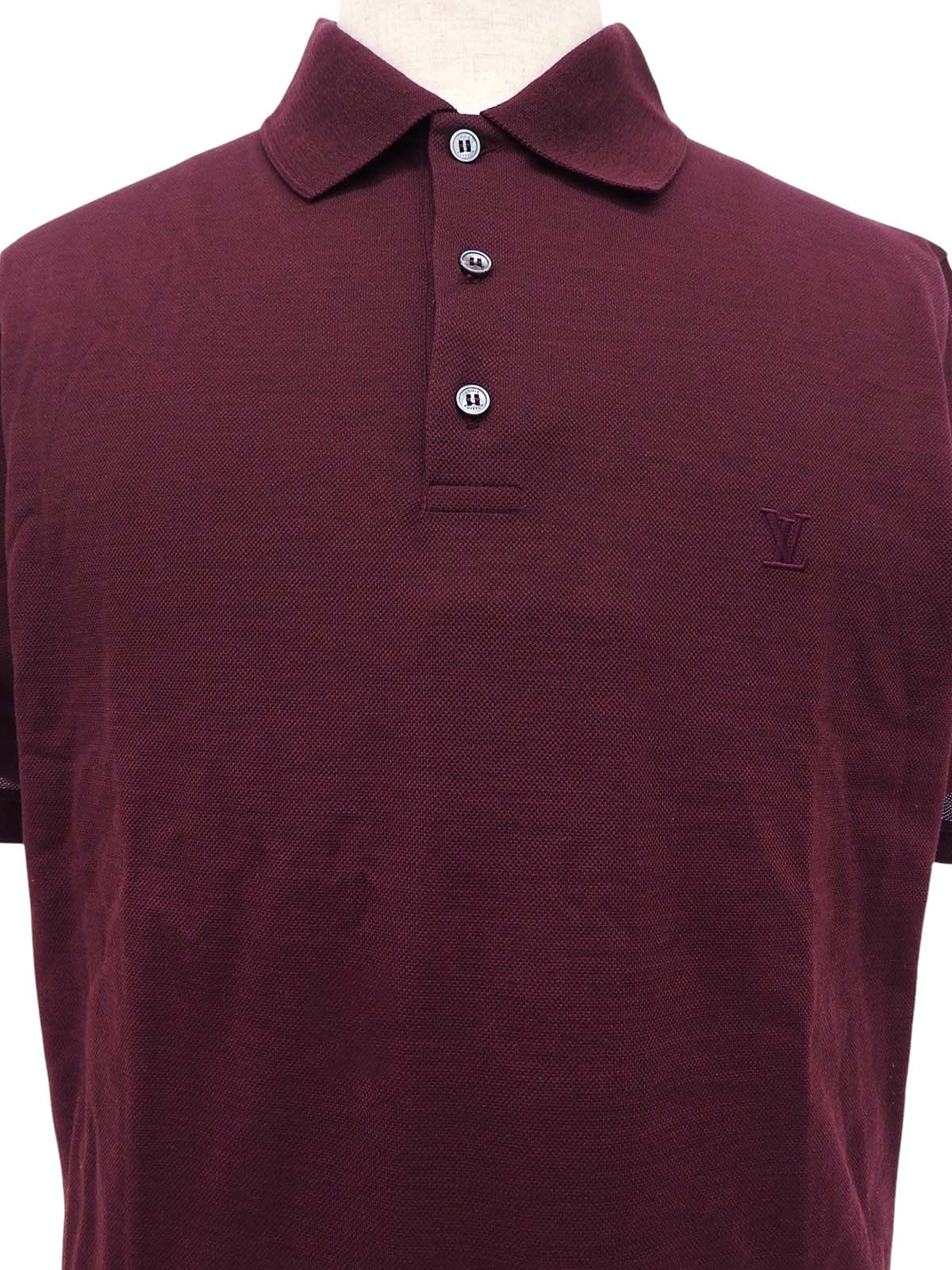 ロゴ刺繍ポロシャツ ボルドー