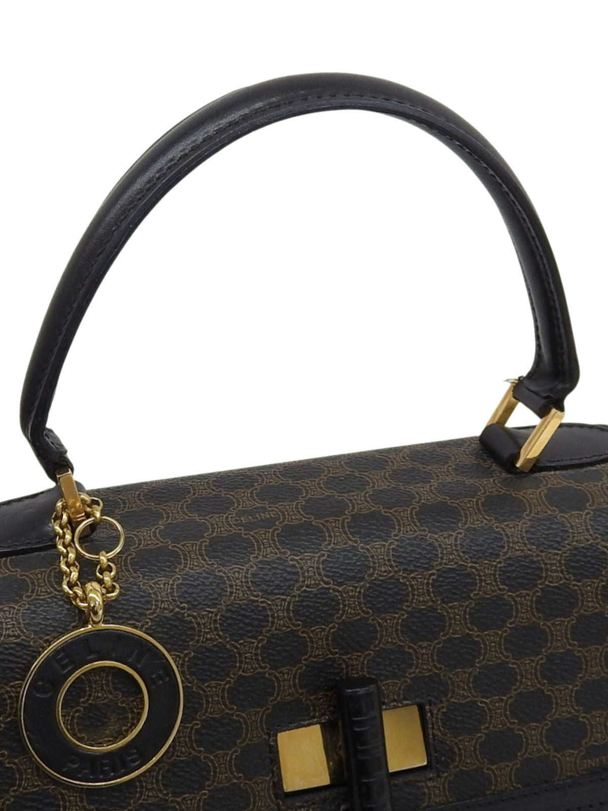 マカダムパターンロゴチャーム2wayバッグ ブラウン/ブラック