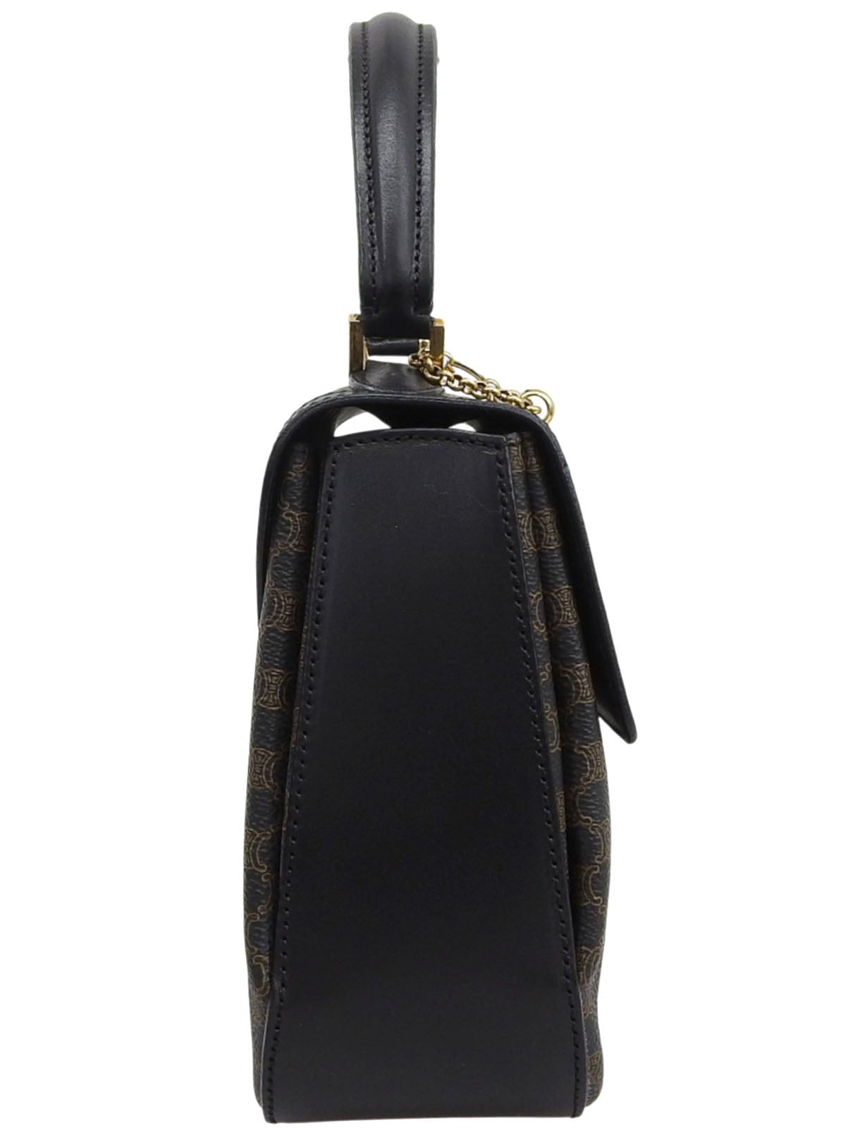 マカダムパターンロゴチャーム2wayバッグ ブラウン/ブラック