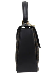 マカダムパターンロゴチャーム2wayバッグ ブラウン/ブラック