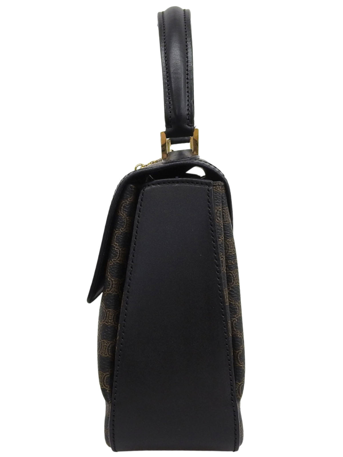 マカダムパターンロゴチャーム2wayバッグ ブラウン/ブラック