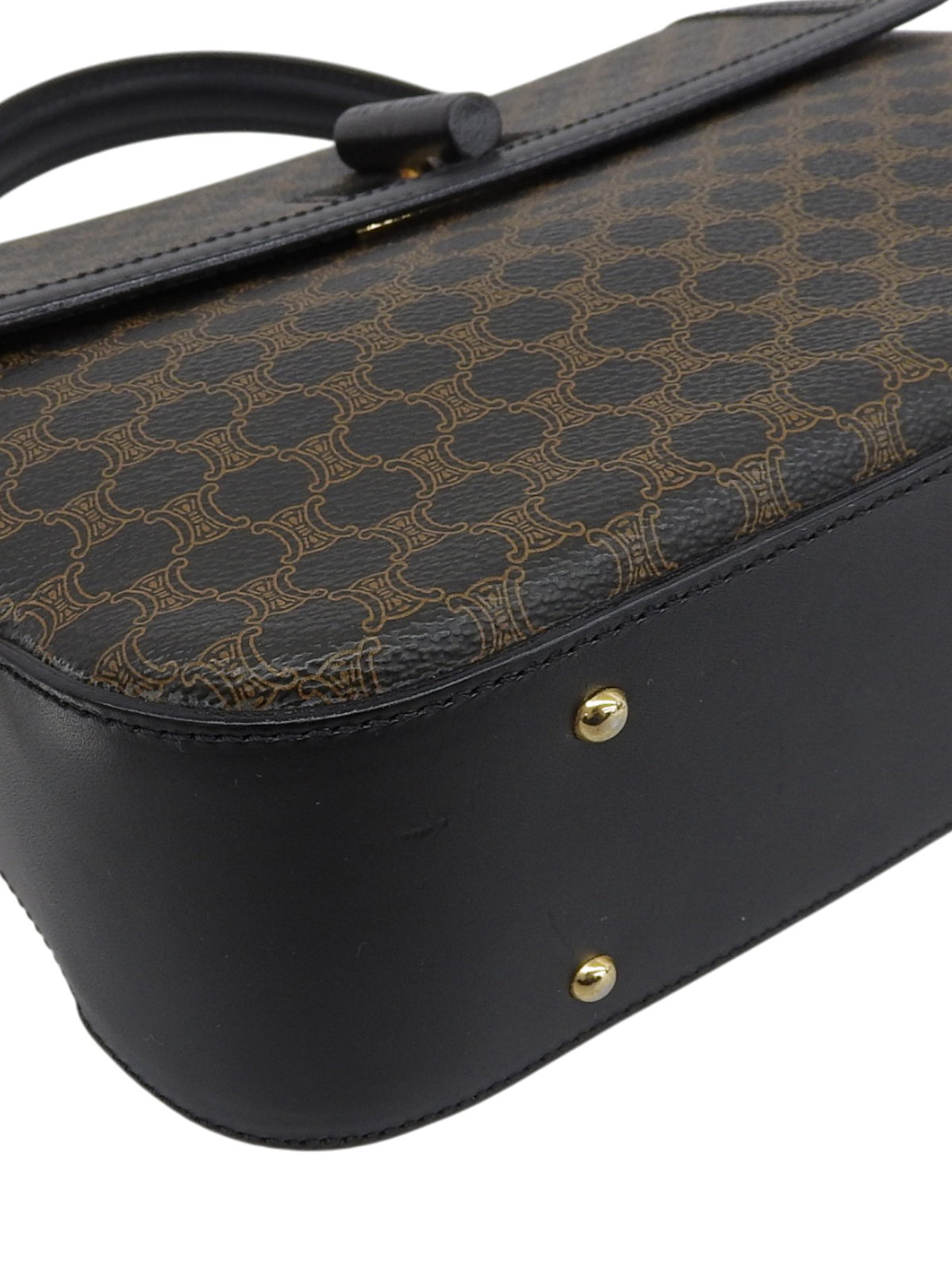 マカダムパターンロゴチャーム2wayバッグ ブラウン/ブラック