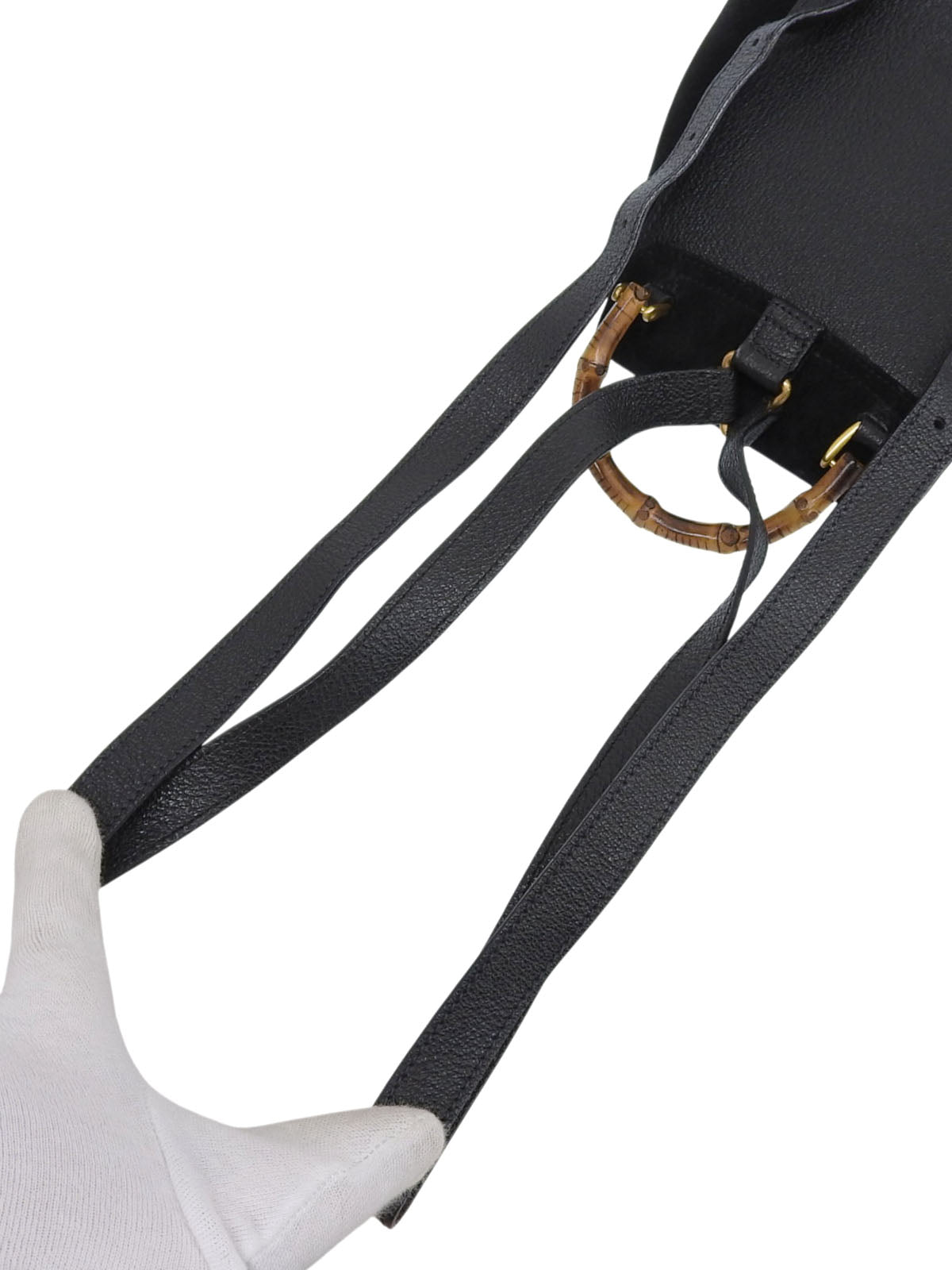 Suede Bamboo Backpack Mini Black