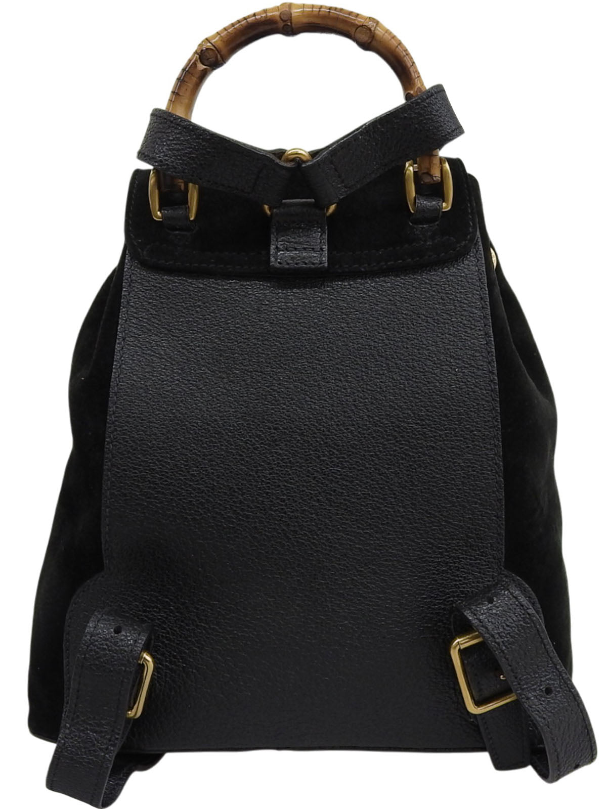 Suede Bamboo Backpack Mini Black