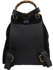 Suede Bamboo Backpack Mini Black