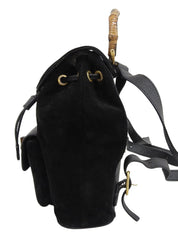 Suede Bamboo Backpack Mini Black