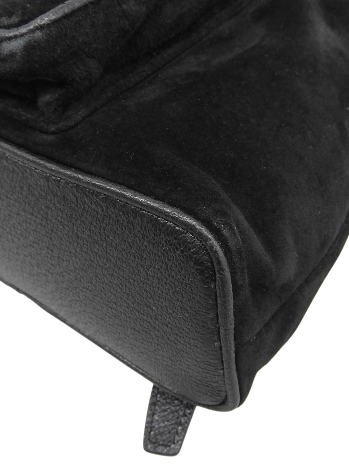 Suede Bamboo Backpack Mini Black