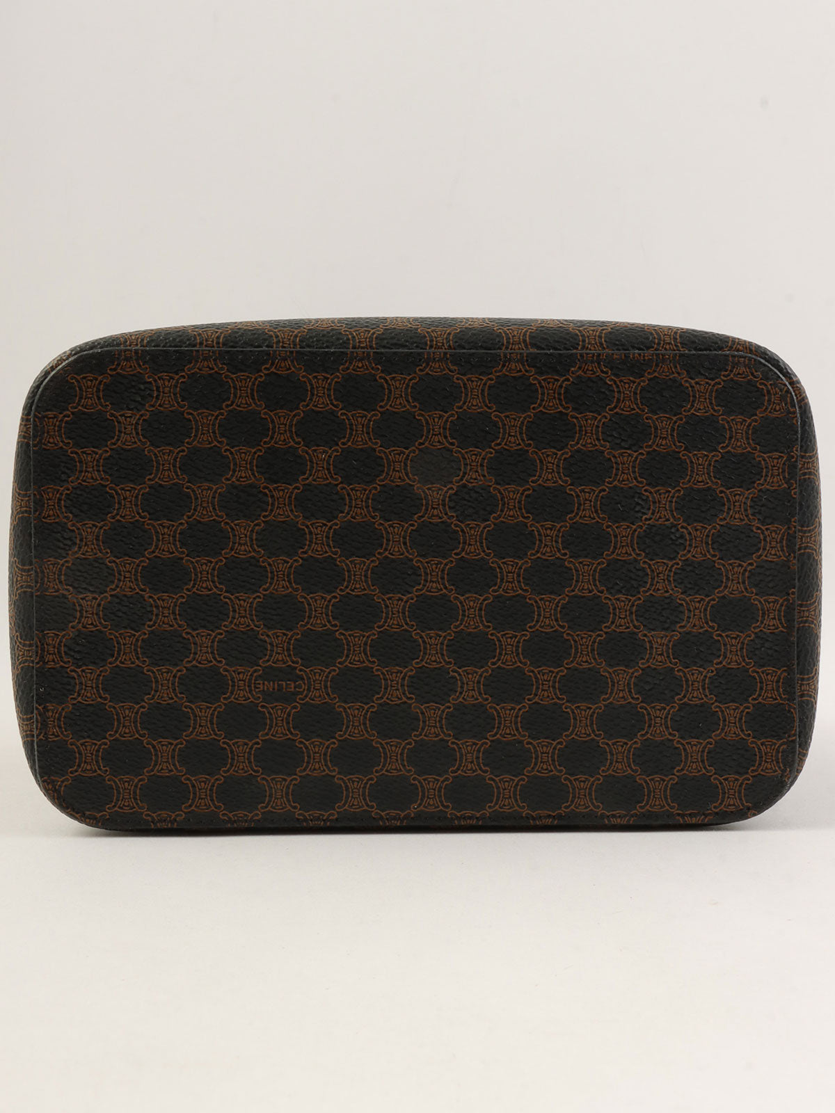 Macadam图案Logo缝线化妆包 棕色/黑色