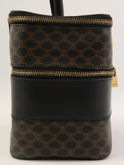 マカダムパターンロゴステッチバニティバッグ ブラウン/ブラック