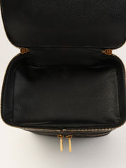 Macadam图案Logo缝线化妆包 棕色/黑色