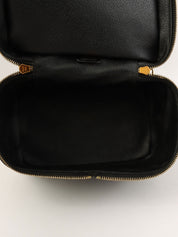 Macadam图案Logo缝线化妆包 棕色/黑色