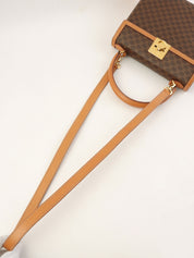 棕色沥青图案旋转锁扣式Logo铭牌双向袋