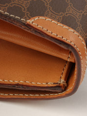 棕色沥青图案旋转锁扣式Logo铭牌双向袋