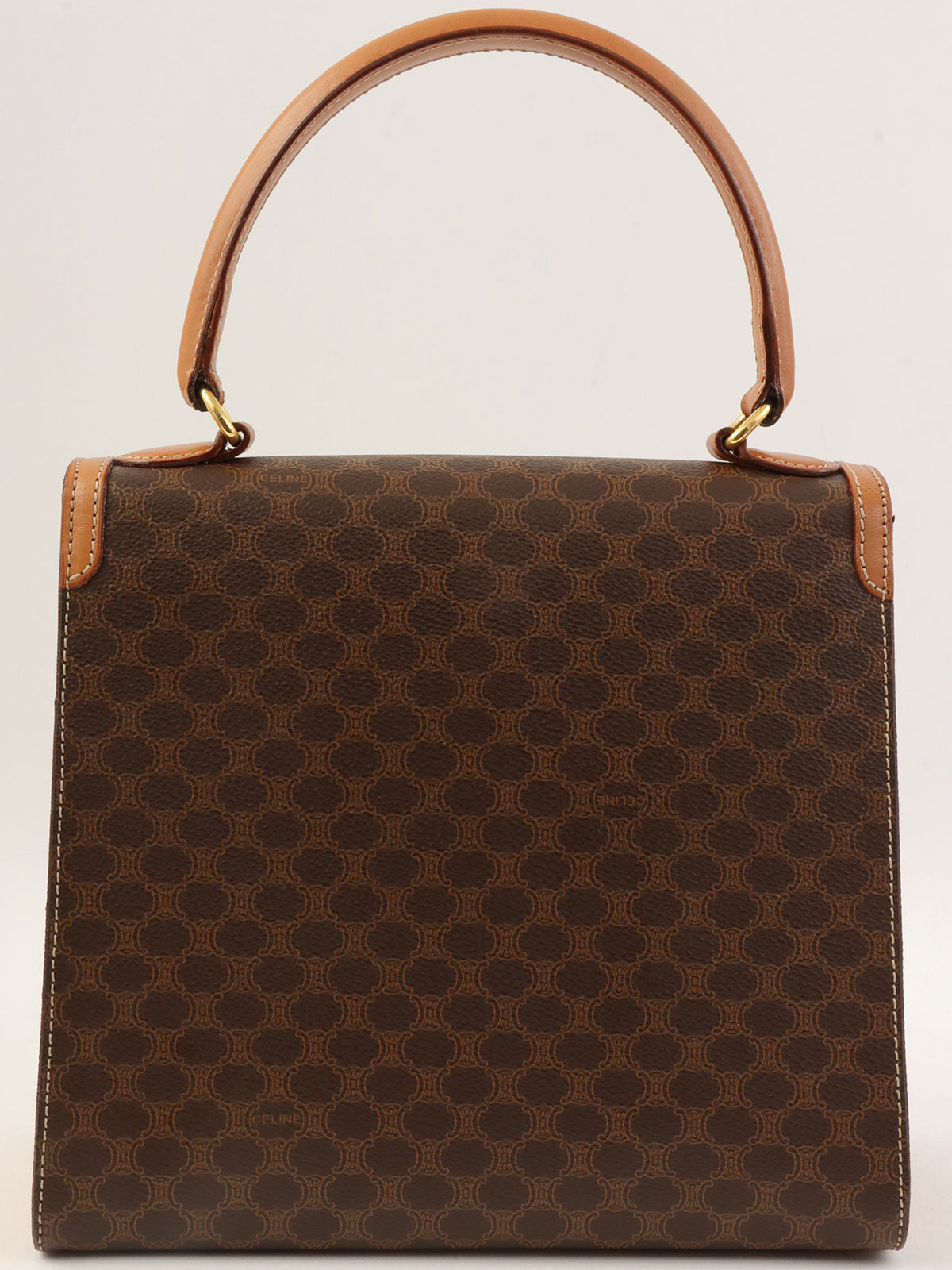 棕色沥青图案旋转锁扣式Logo铭牌双向袋