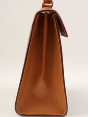 棕色沥青图案旋转锁扣式Logo铭牌双向袋