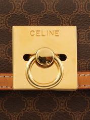 棕色沥青图案旋转锁扣式Logo铭牌双向袋