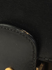 马车图案黑色单肩包