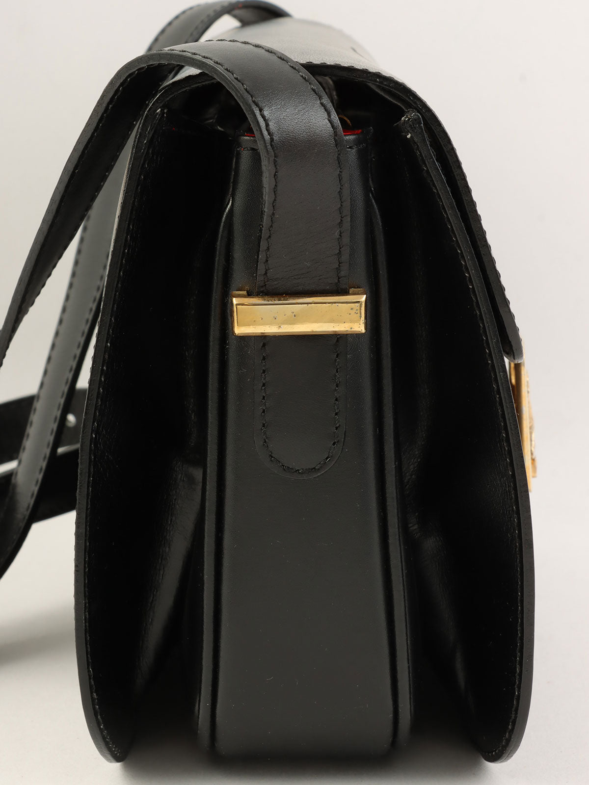 马车图案黑色单肩包