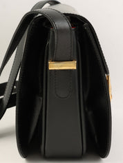 ホースキャリッジプレートショルダーバッグ ブラック