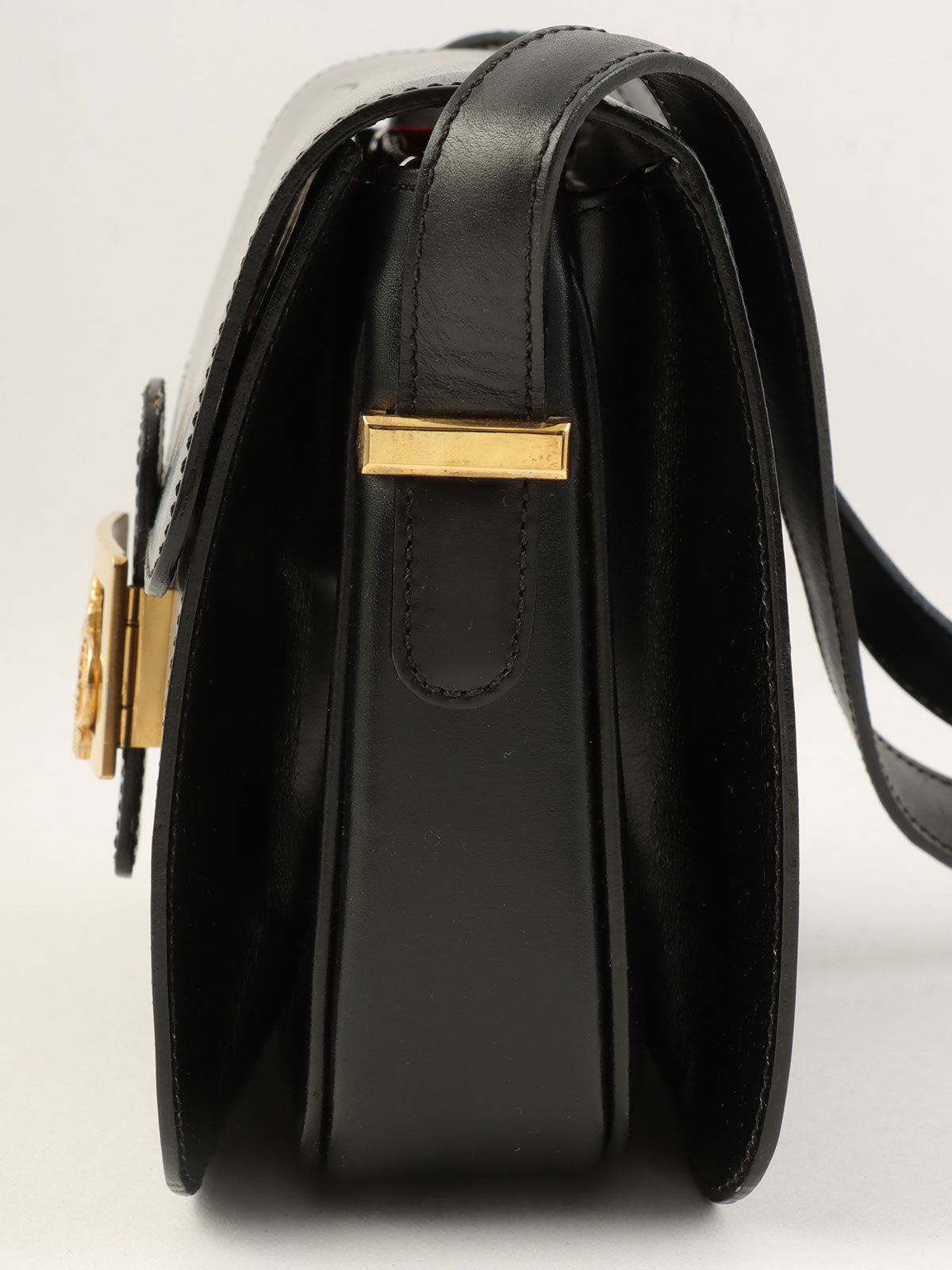 马车图案黑色单肩包