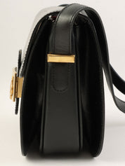 ホースキャリッジプレートショルダーバッグ ブラック