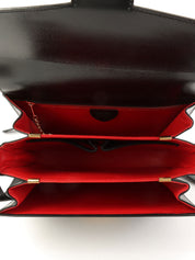 ホースキャリッジプレートショルダーバッグ ブラック