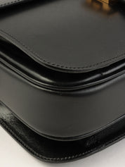 马车图案黑色单肩包