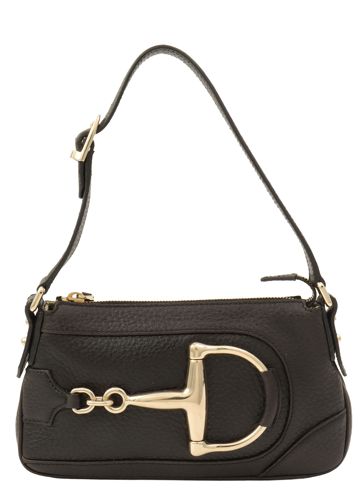 Horsebit Plate Mini Handbag Black