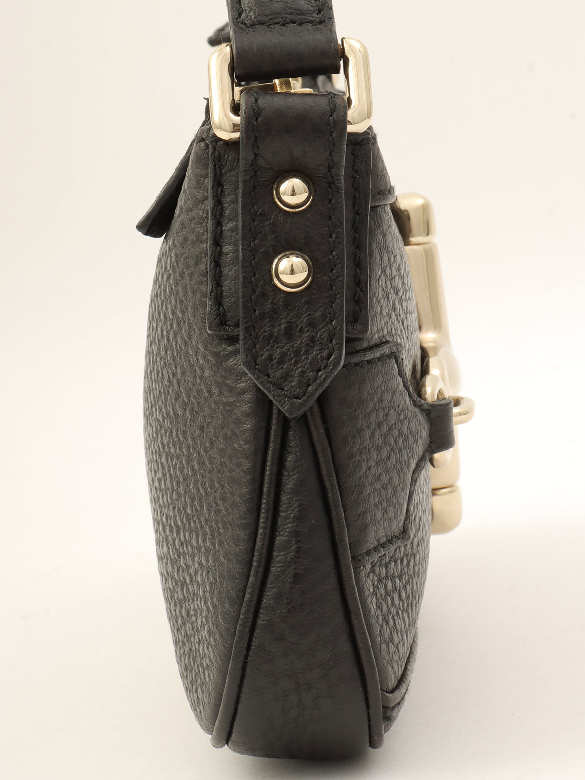 Horsebit Plate Mini Handbag Black