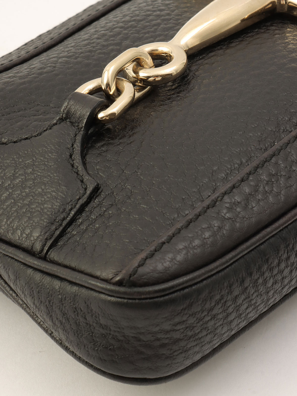 Horsebit Plate Mini Handbag Black