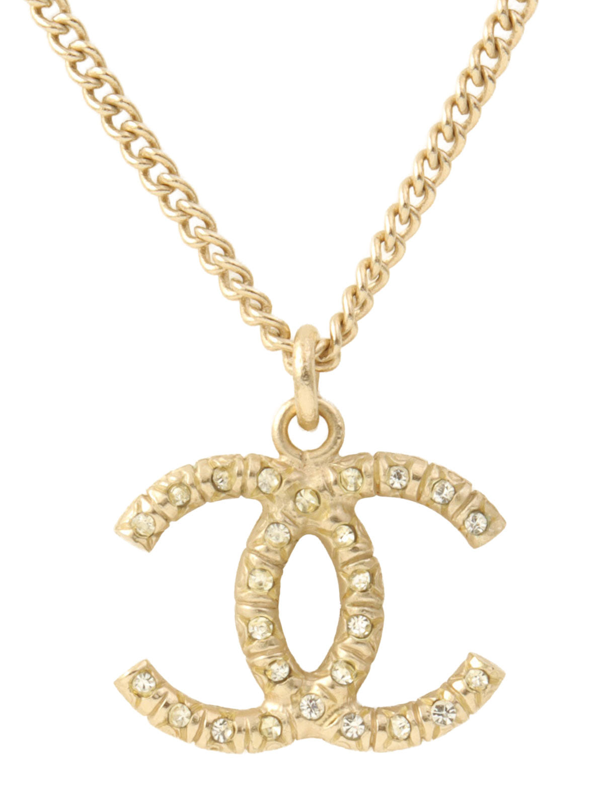 2008 Rhinestone CC Mark Necklace, Gold