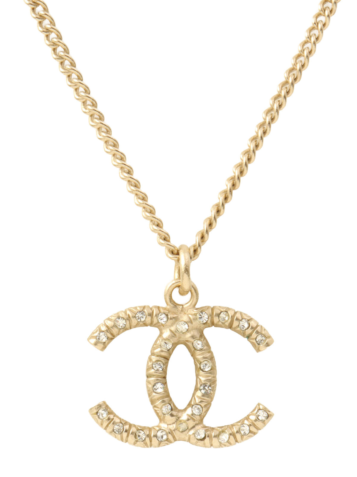 2008 Rhinestone CC Mark Necklace, Gold