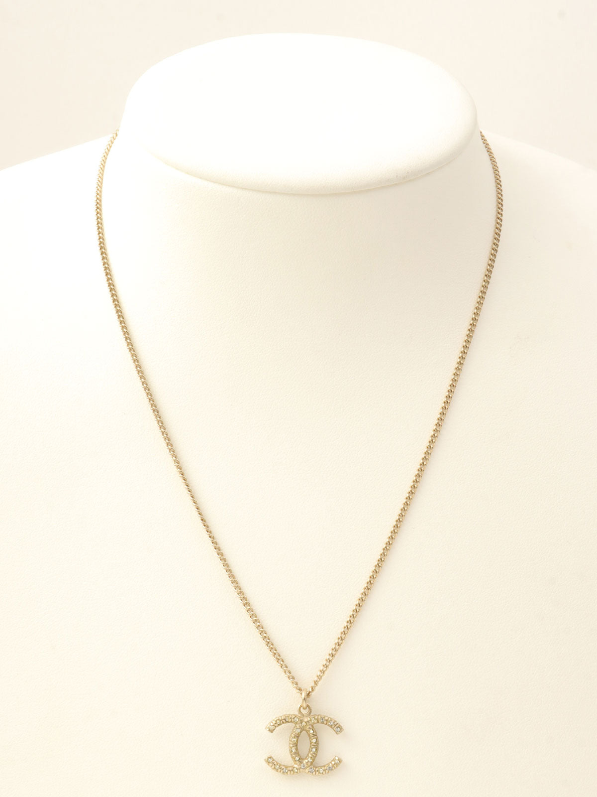 2008 Rhinestone CC Mark Necklace, Gold