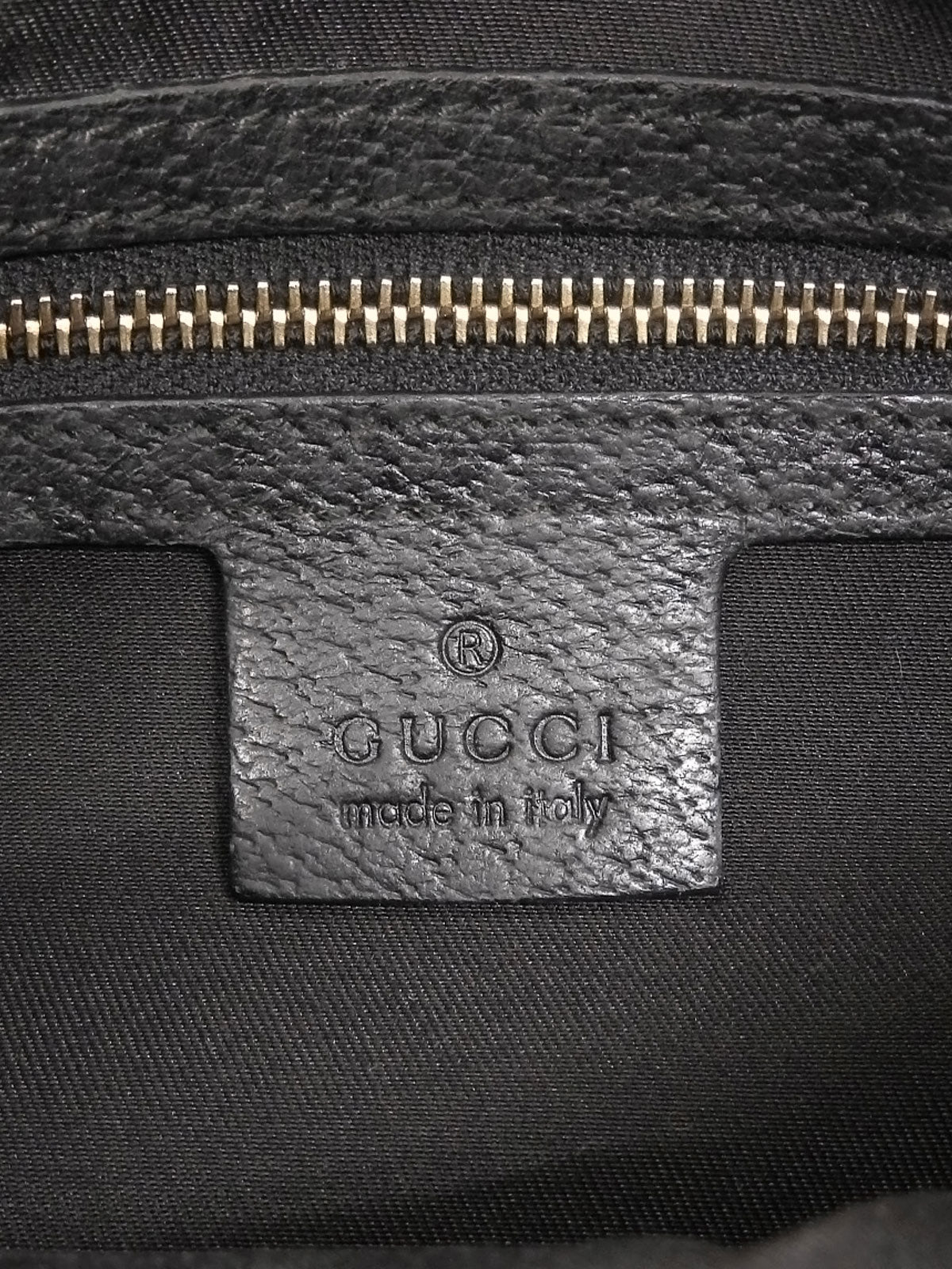 キャンバスGGパターンホースビットプレートハンドバッグ ブラック