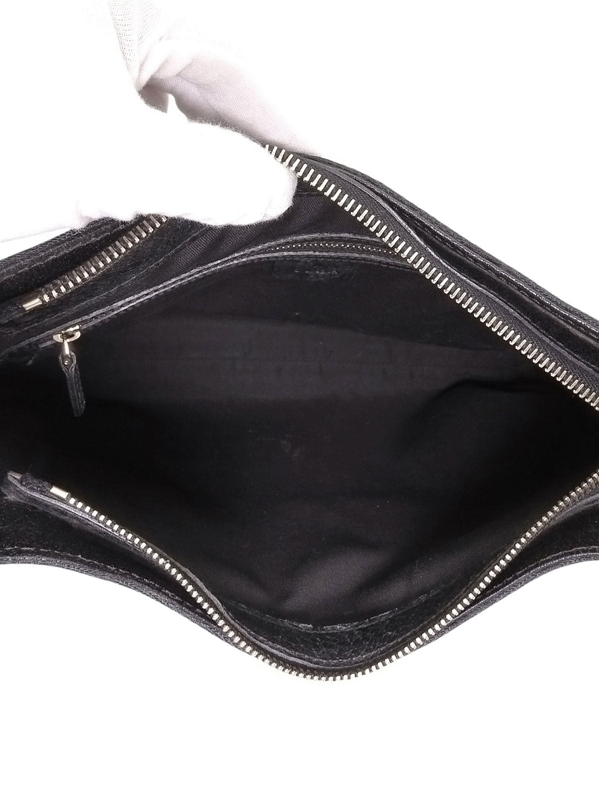 キャンバスGGパターンホースビットプレートハンドバッグ ブラック