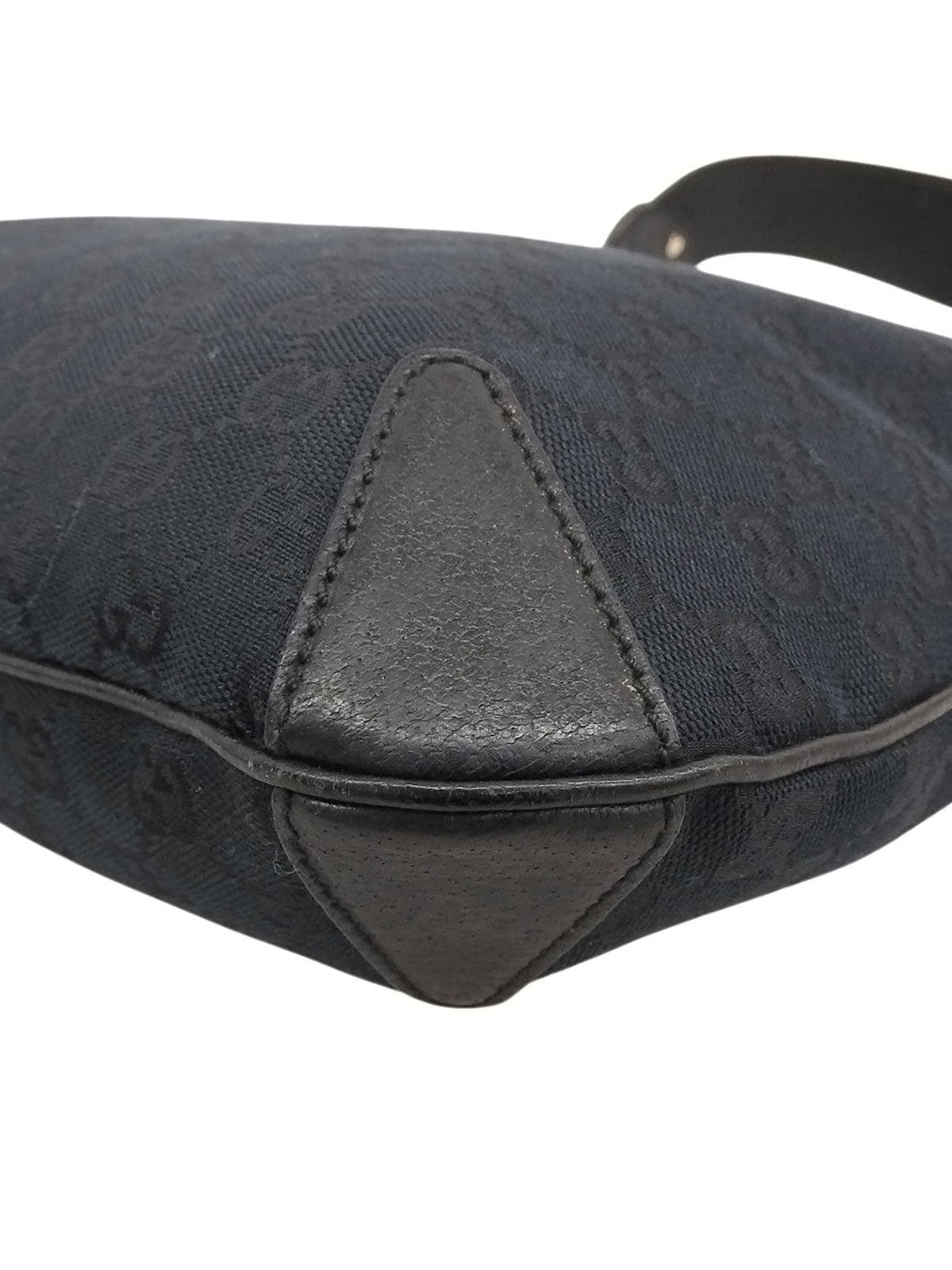 キャンバスGGパターンホースビットプレートハンドバッグ ブラック