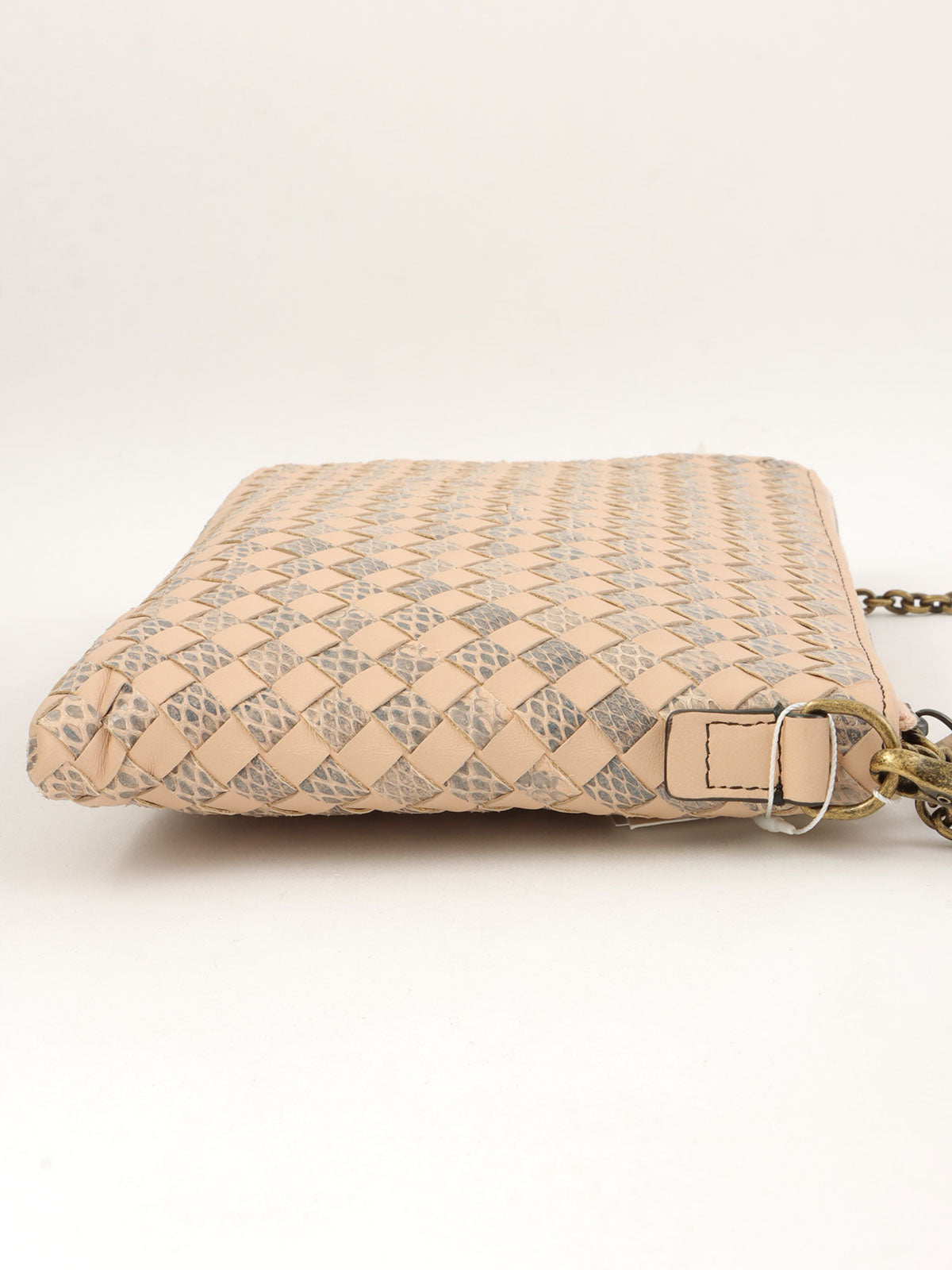 Intrecciato Chain Wallet Pink Beige